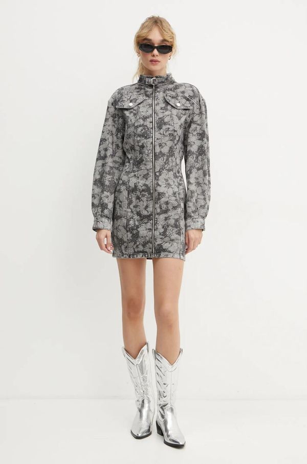 Moschino Jeans Jeans obleka Moschino Jeans siva barva, A0422 8722