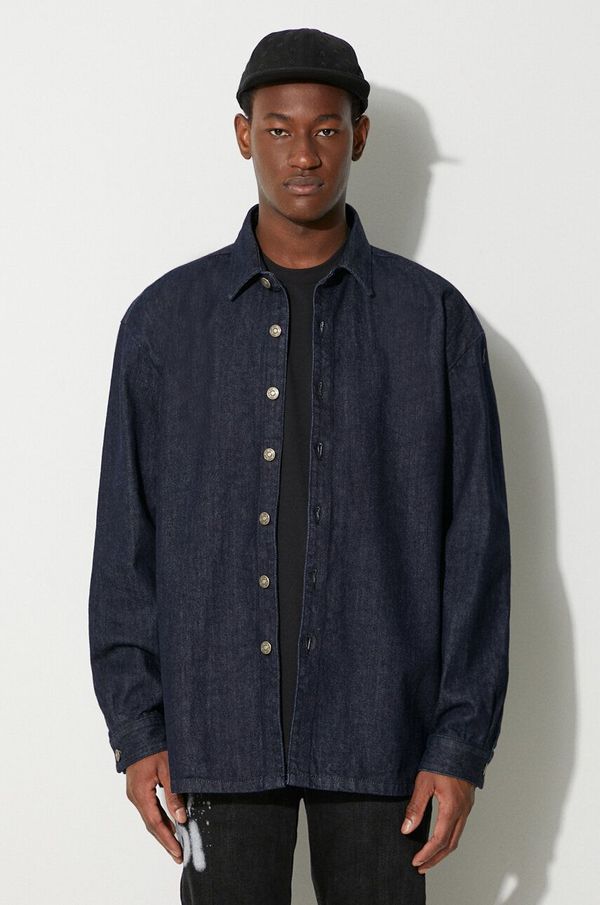 424 Jeans srajca 424 moška, mornarsko modra barva