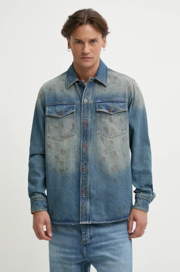 HUGO Blue Jeans srajca Hugo Blue moška, mornarsko modra barva, 50534187