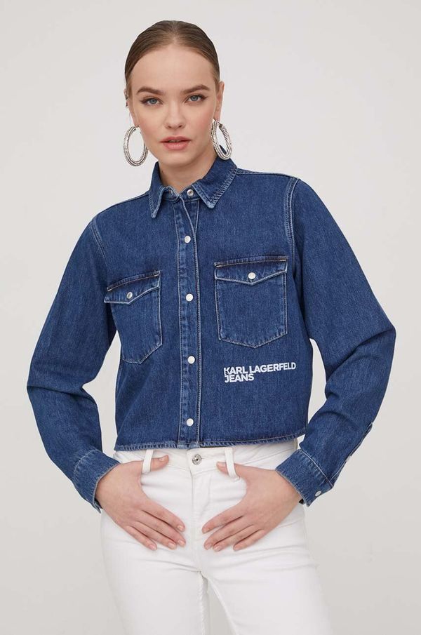 Karl Lagerfeld Jeans Jeans srajca Karl Lagerfeld Jeans ženska, mornarsko modra barva
