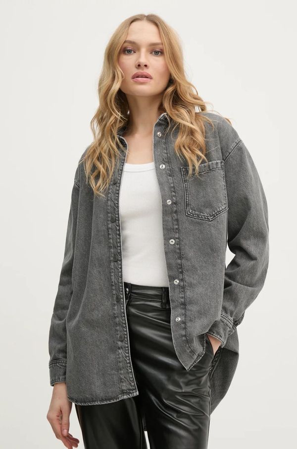 Pepe Jeans Jeans srajca Pepe Jeans OVERSHIRT ženska, siva barva, PL304963UM9