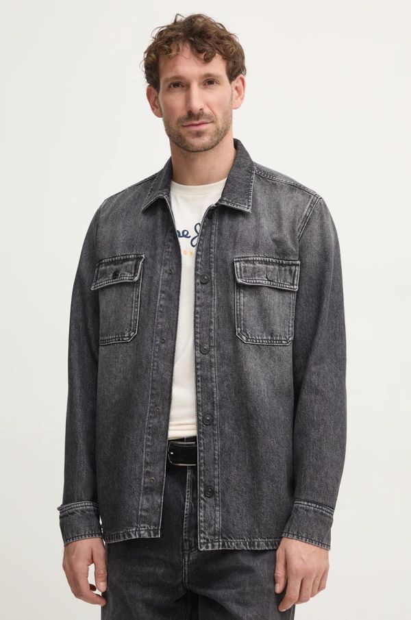 Pepe Jeans Jeans srajca Pepe Jeans RELAXED OVERSHIRT moška, siva barva, PM308585XM8