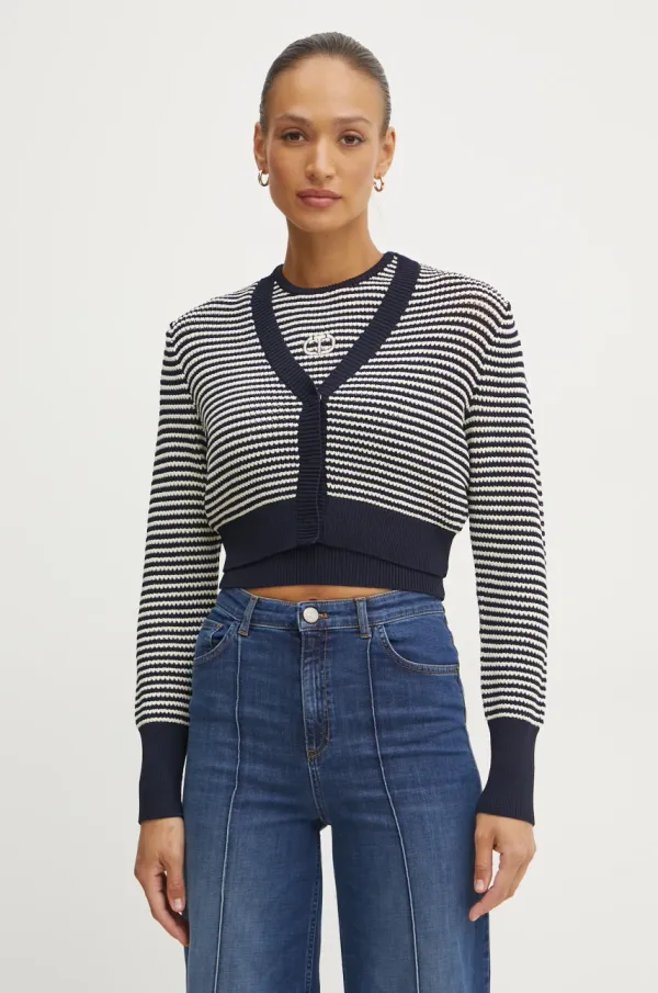 Twinset Jopica in top Twinset mornarsko modra barva, 251TP3320