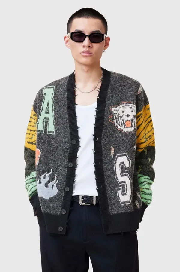 AllSaints Jopica s primesjo volne AllSaints AKKI moška, črna barva, M009KC