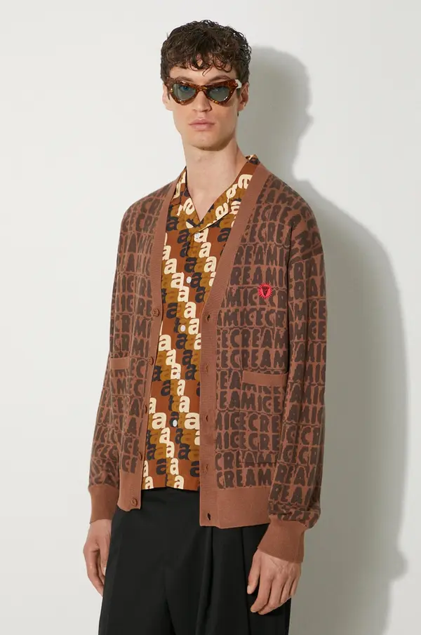 Icecream Jopica s primesjo volne ICECREAM Text Print Cardigan