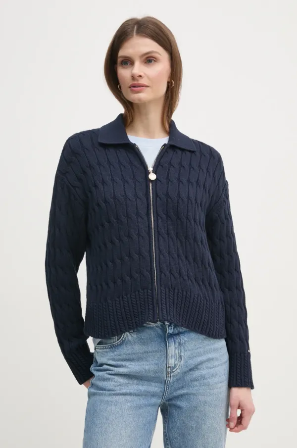 Tommy Hilfiger Jopica Tommy Hilfiger ženska, mornarsko modra barva, WW0WW44501