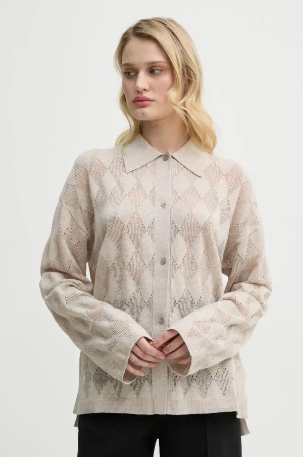 Aeron Jopica z mešanico lana AERON TAMARA ženska, bež barva, SH190561