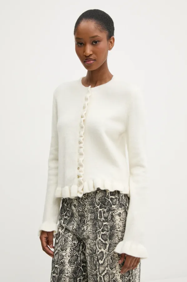 Answear Lab Jopica z volno Answear Lab bela barva