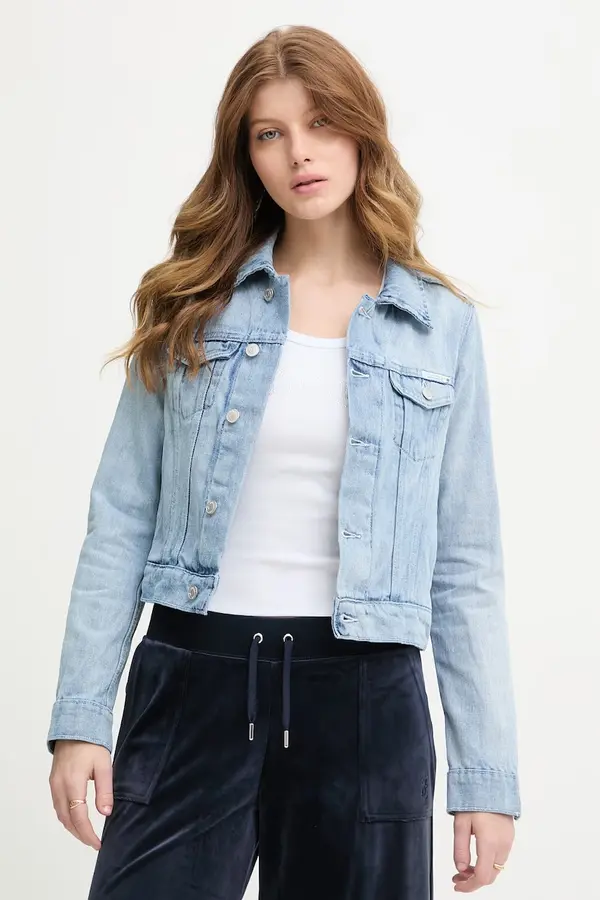 Juicy Couture Juicy Couture jeans jakna ženska bombažna DIAMANTE CROPPE