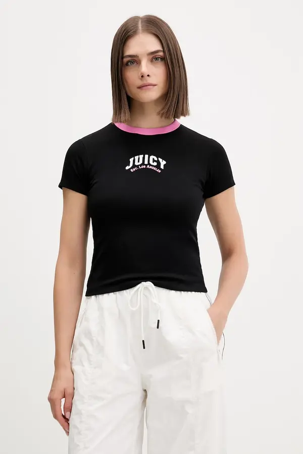 Juicy Couture Juicy Couture kratka majica ženska z bombažem RINGER TSHIRT