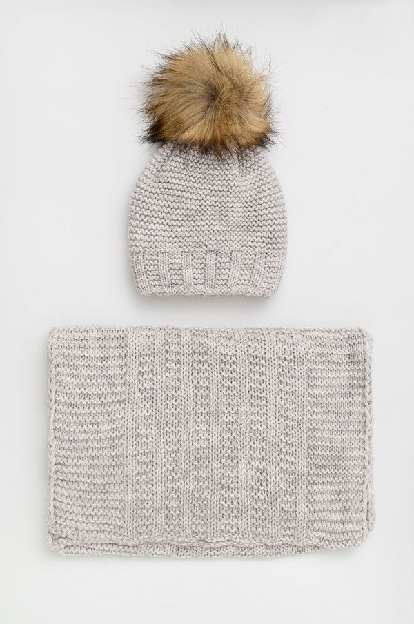 Answear Lab Kapa in šal Answear Lab siva barva