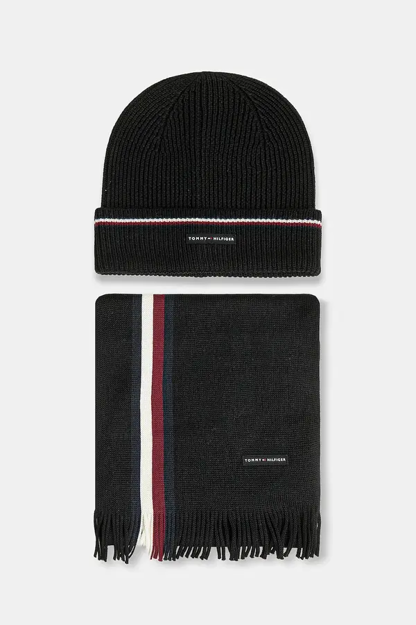 Tommy Hilfiger Kapa in šal z dodatkom volne Tommy Hilfiger