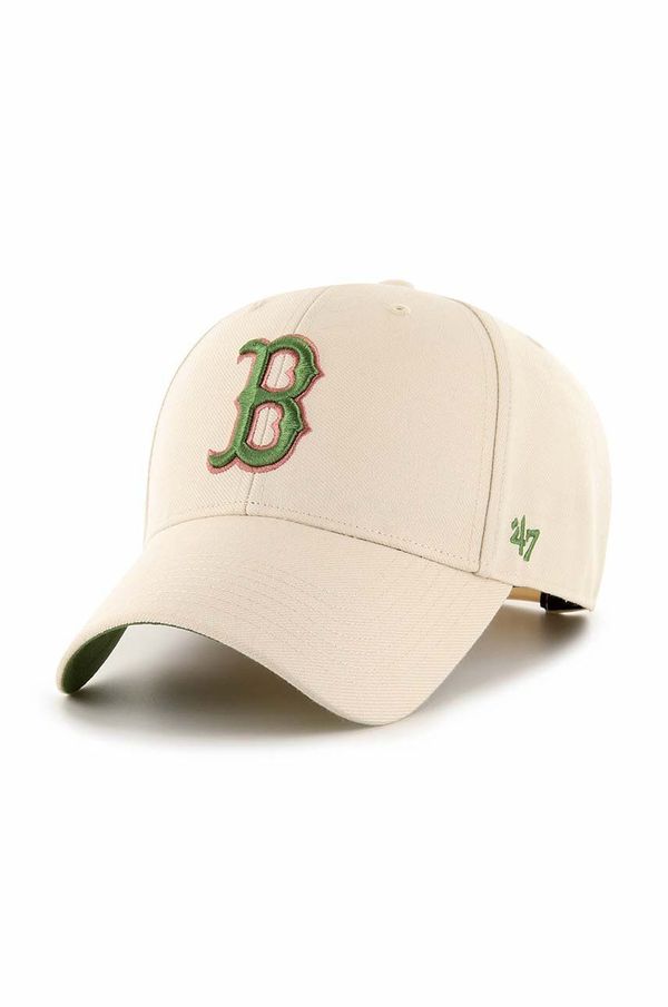 47 brand Kapa iz mešanice volne 47 brand MLB Boston Red Sox bež barva, BAS-SUMVP902WBP-NTA99