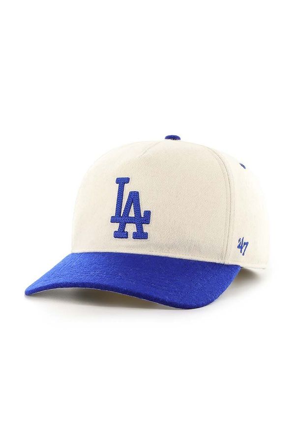 47 brand Kapa iz mešanice volne 47 brand MLB Los Angeles Dodgers bež barva, B-CHSHT12WIP-NT