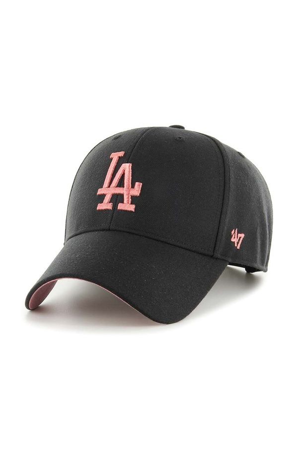 47 brand Kapa iz mešanice volne 47 brand MLB Los Angeles Dodgers črna barva, BAS-SUMVP912WBP-BKB80