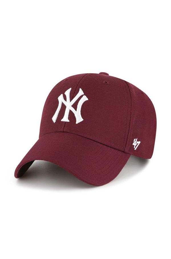 47 brand Kapa iz mešanice volne 47 brand Mlb New York Yankees bordo barva