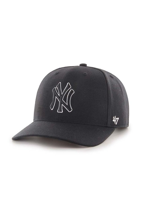 47 brand Kapa iz mešanice volne 47 brand MLB New York Yankees črna barva, B-CLZOE17WBP-BKB