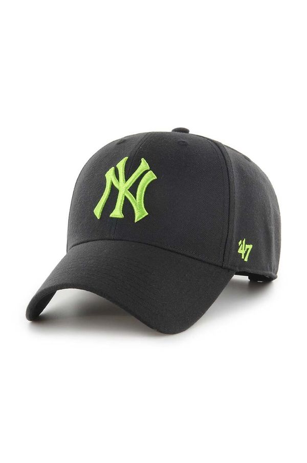 47 brand Kapa iz mešanice volne 47 brand MLB New York Yankees črna barva, B-MVPSP17WBP-BKAM