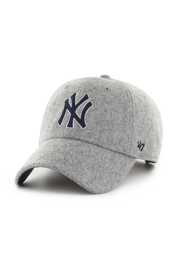 47 brand Kapa iz mešanice volne 47 brand MLB New York Yankees siva barva, B-CHSCU17WIS-GY