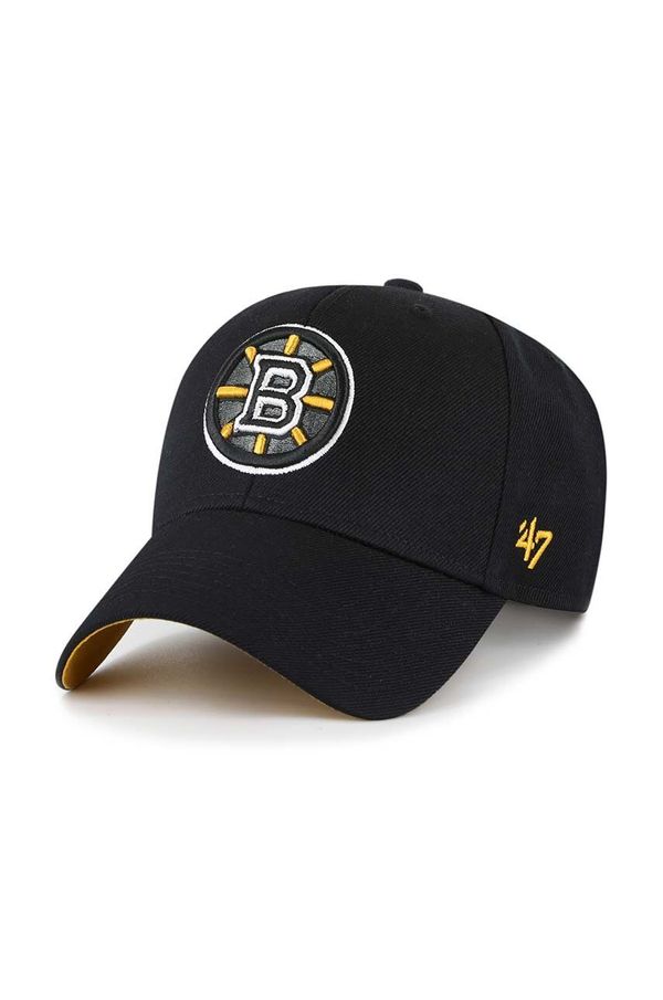 47 brand Kapa iz mešanice volne 47 brand NHL Boston Bruins črna barva, HVIN-SUMVP01WBP-BKA74