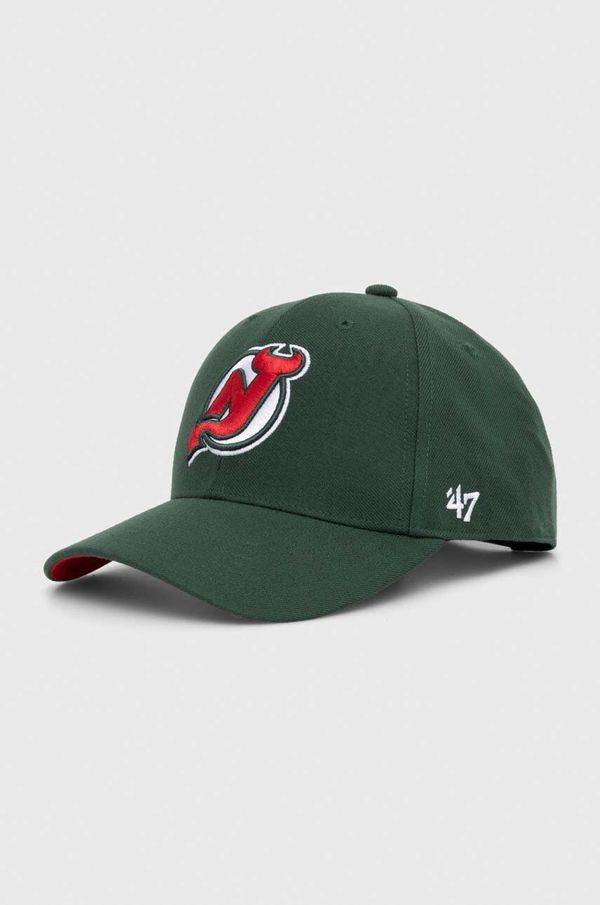 47 brand Kapa iz mešanice volne 47 brand NHL New Jersey Devils zelena barva, H-BLPMS11WBP-DG