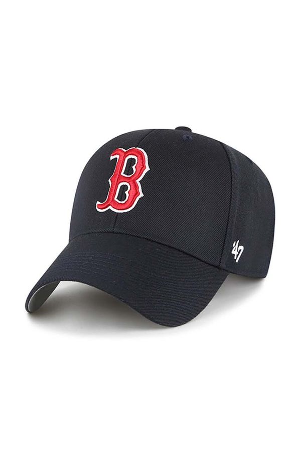 47brand Kapa iz mešanice volne 47brand MLB Boston Red Sox mornarsko modra barva