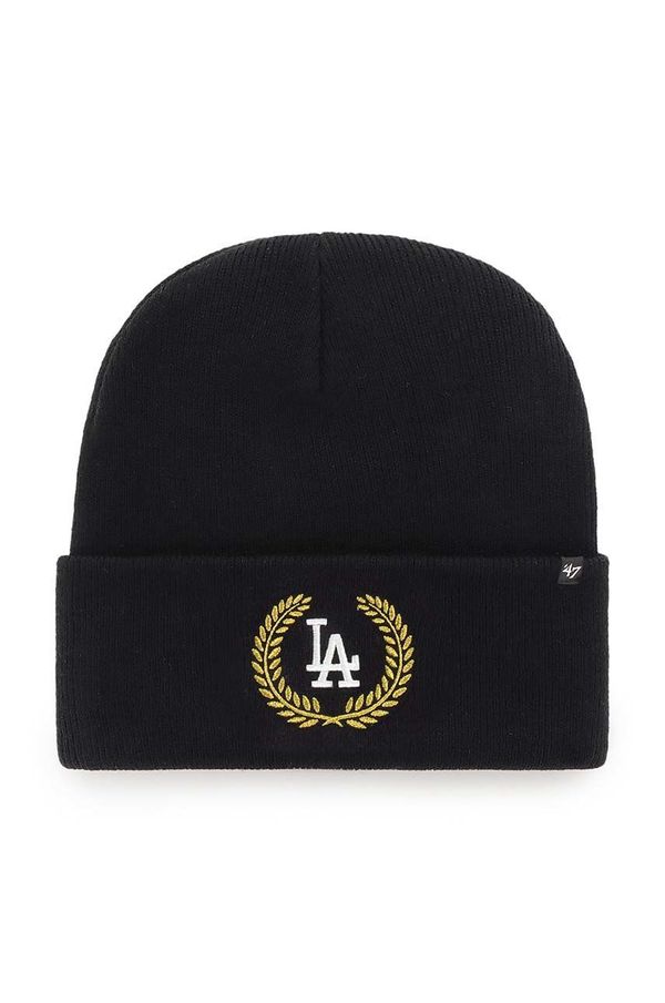 47brand Kapa iz mešanice volne 47brand Mlb Los Angeles Dodgers črna barva