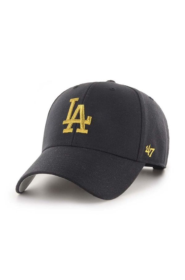 47brand Kapa iz mešanice volne 47brand MLB Los Angeles Dodgers črna barva