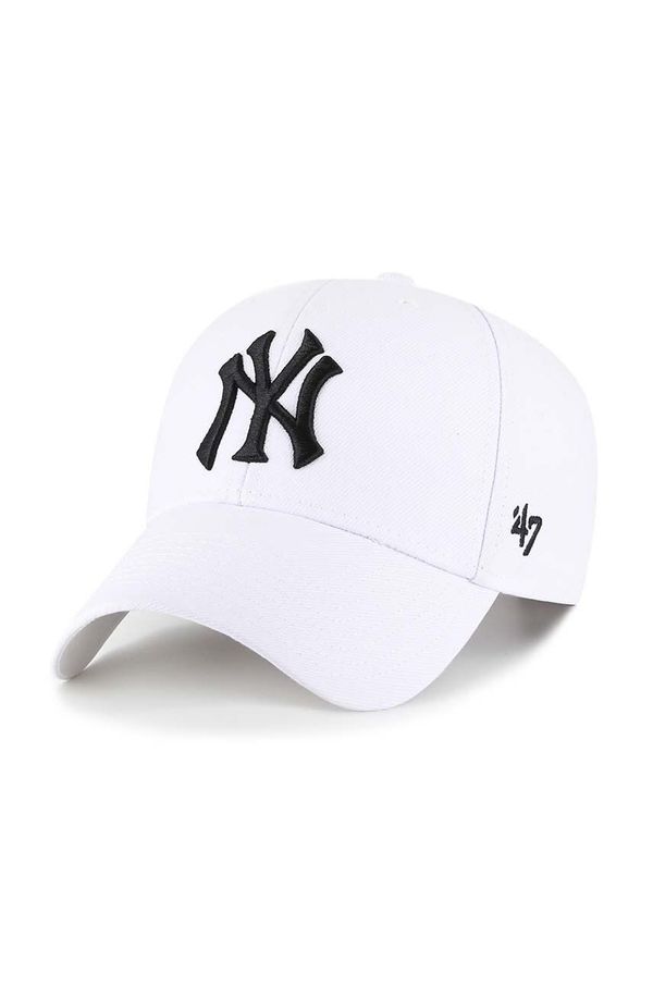 47brand Kapa iz mešanice volne 47brand MLB New York Yankees bela barva, B-MVPSP17WBP-WHM