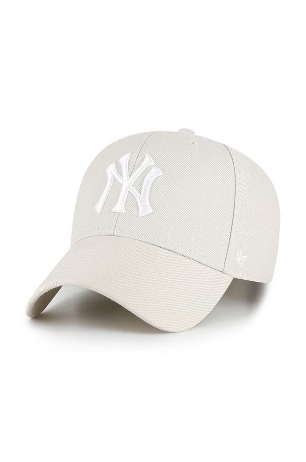 47brand Kapa iz mešanice volne 47brand Mlb New York Yankees bež barva