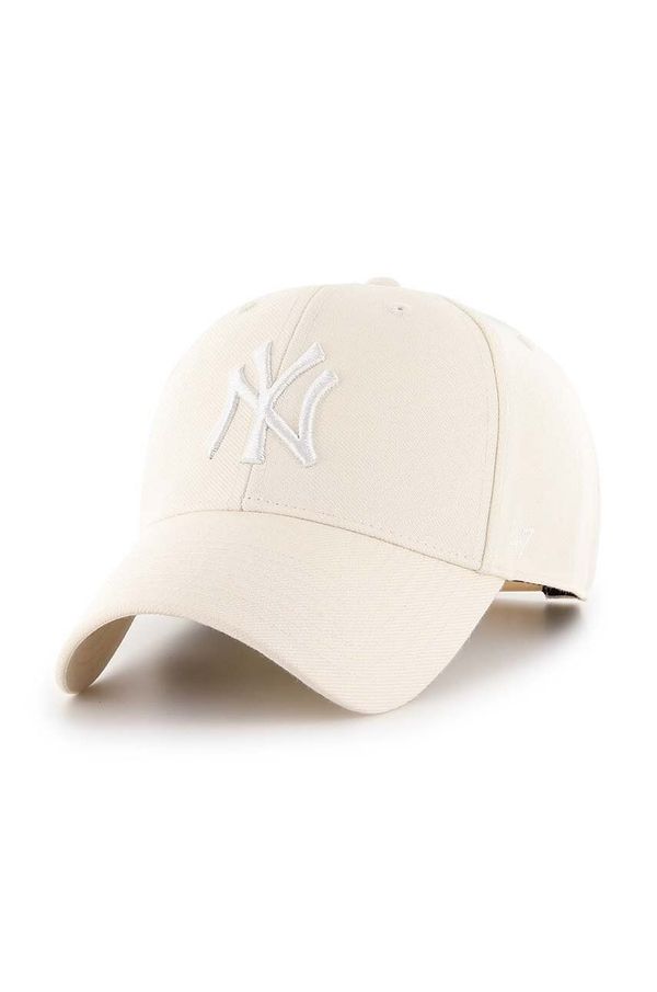 47brand Kapa iz mešanice volne 47brand MLB New York Yankees bež barva