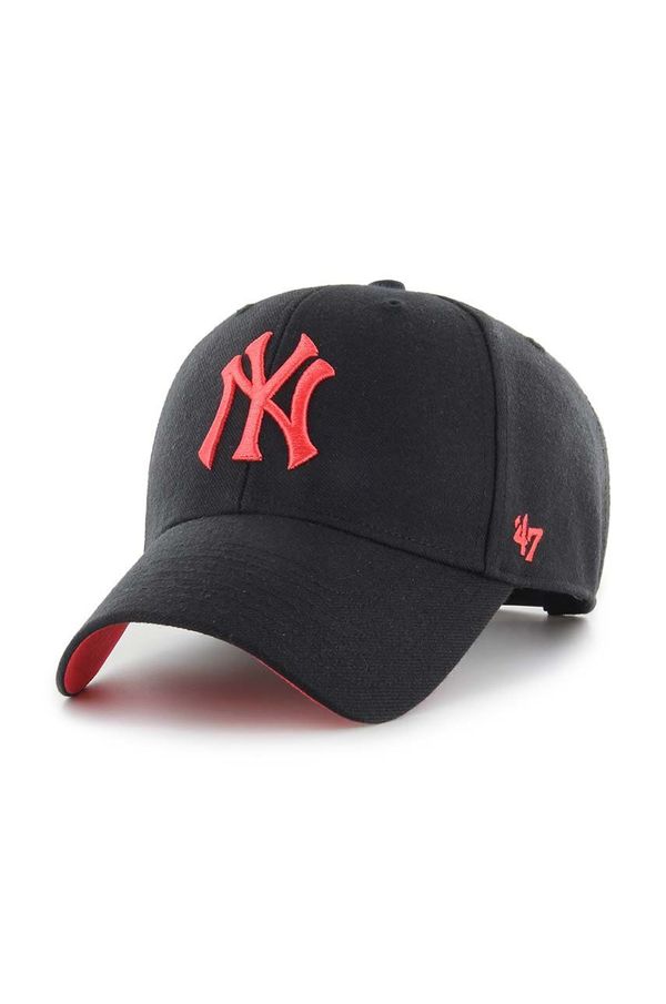 47brand Kapa iz mešanice volne 47brand MLB New York Yankees črna barva