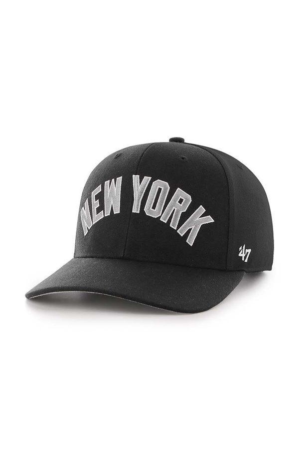 47brand Kapa iz mešanice volne 47brand MLB New York Yankees črna barva