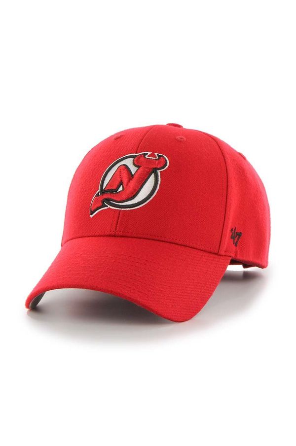 47brand Kapa iz mešanice volne 47brand NHL New Jersey Devils rdeča barva, H-MVP11WBV-RD