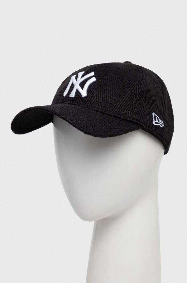 New Era Kapa iz mešanice volne New Era črna barva, NEW YORK YANKEES