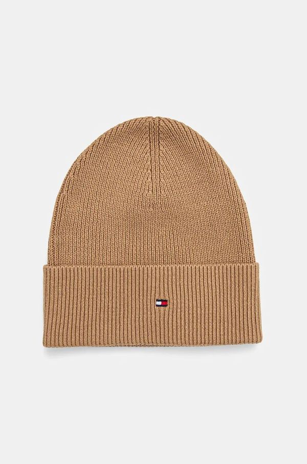 Tommy Hilfiger Kapa s primesjo kašmirja Tommy Hilfiger rjava barva, AW0AW16637