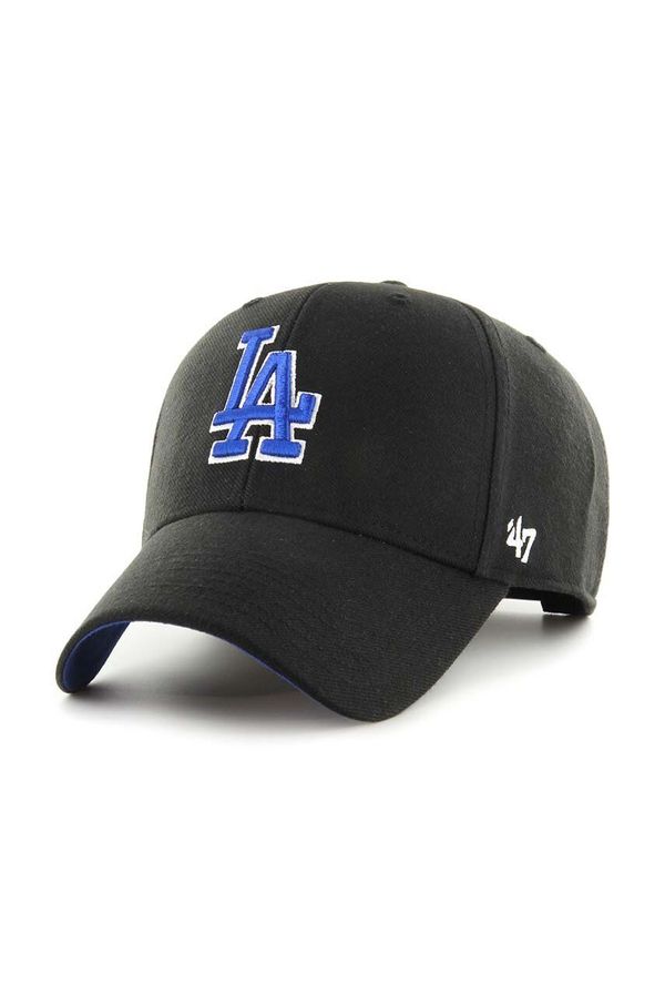 47brand Kapa s primesjo volne 47brand MLB Los Angeles Dodgers črna barva
