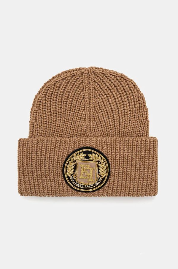 Elisabetta Franchi Kapa s primesjo volne Elisabetta Franchi bež barva, CL03T47E2