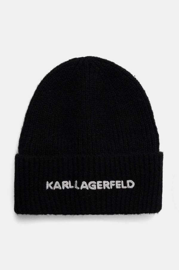 Karl Lagerfeld Kapa s primesjo volne Karl Lagerfeld črna barva, A1W33156