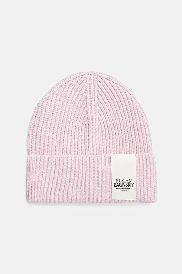 RUSLAN BAGINSKIY Kapa s primesjo volne Ruslan Baginskiy roza barva, BN039-VWNE