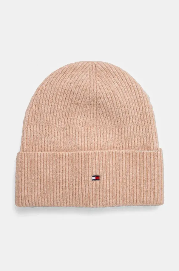 Tommy Hilfiger Kapa s primesjo volne Tommy Hilfiger roza barva, AW0AW16633