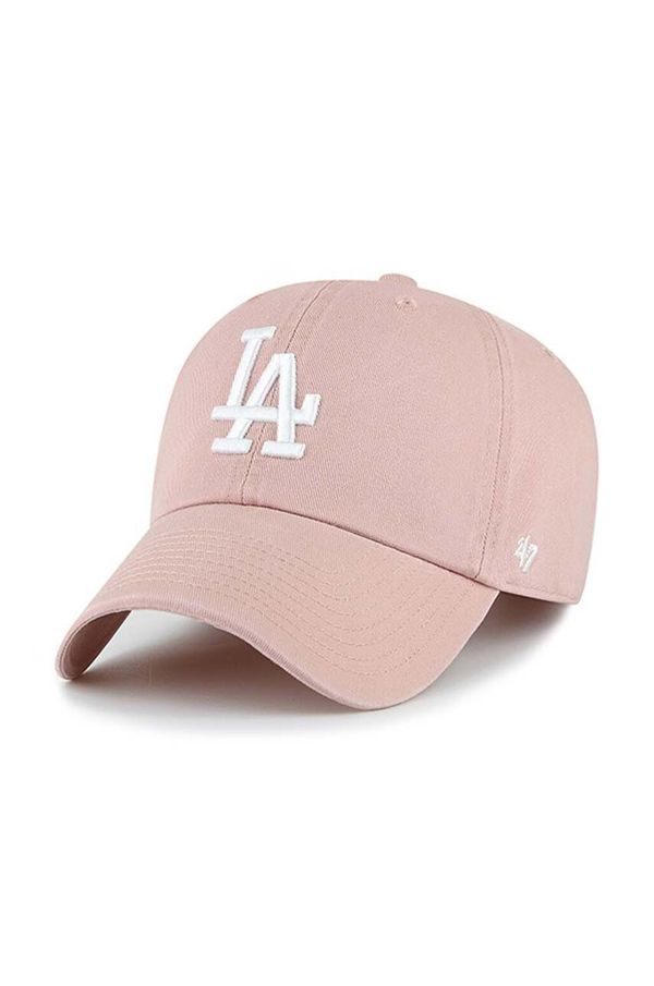 47 brand Kapa s šiltom 47 brand MLB Los Angeles Dodgers roza barva, B-NLRGW12GWS-DV