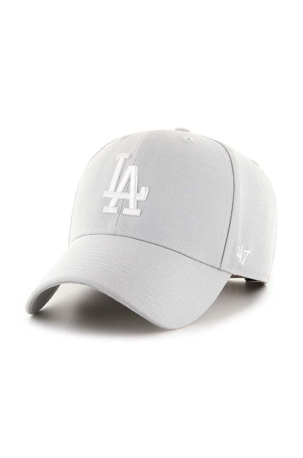 47 brand Kapa s šiltom 47 brand MLB Los Angeles Dodgers siva barva, B-MVPSP12WBP-SLA