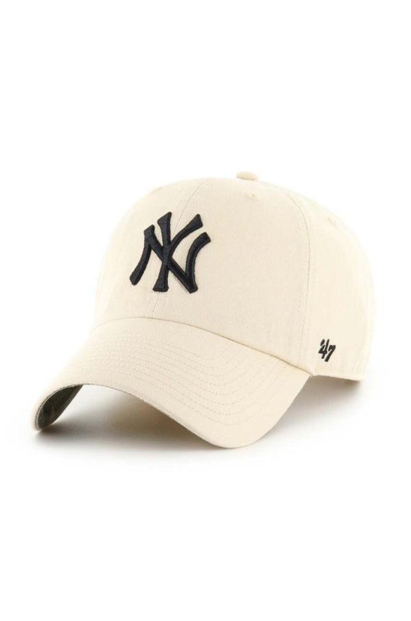 47 brand Kapa s šiltom 47 brand MLB New York Yankees bež barva, B-BPCAM17GWS-NT