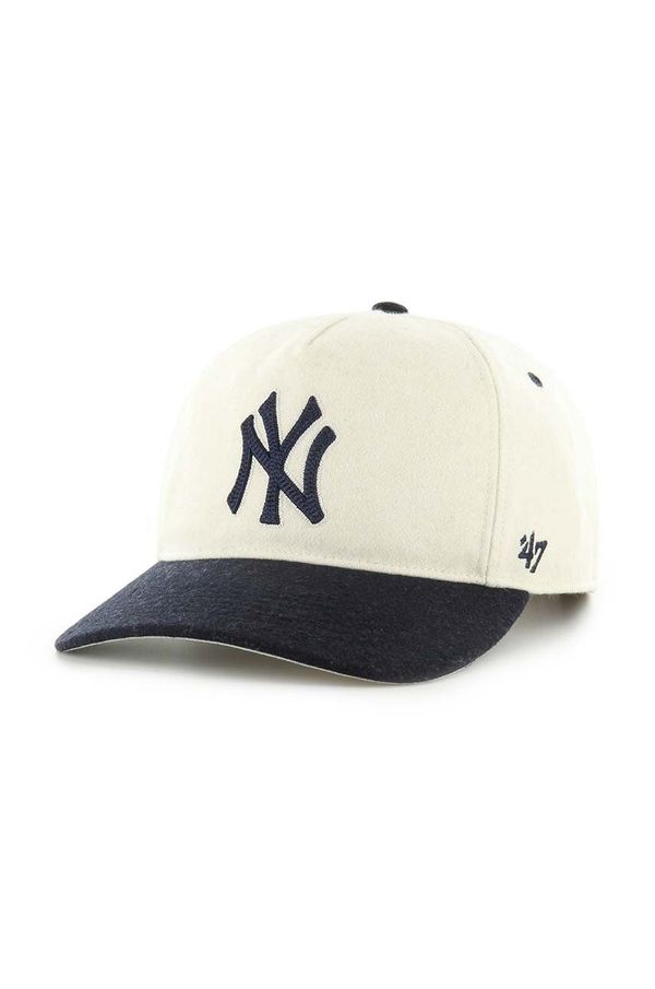 47 brand Kapa s šiltom 47 brand MLB New York Yankees bež barva, B-CHSHT17WIP-NT