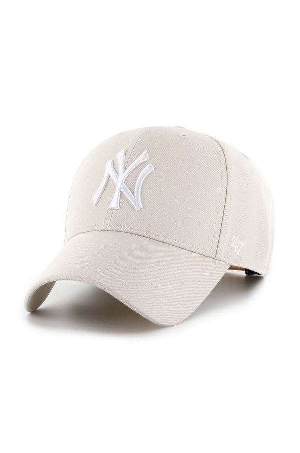 47 brand Kapa s šiltom 47 brand MLB New York Yankees bež barva, B-MVPSP17WBP-BNI