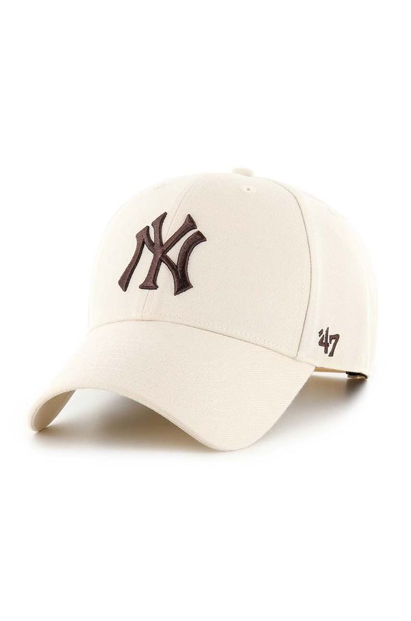 47 brand Kapa s šiltom 47 brand MLB New York Yankees bež barva, B-MVPSP17WBP-NTAE