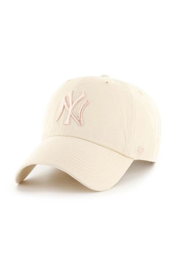 47 brand Kapa s šiltom 47 brand MLB New York Yankees bež barva, B-NLRGW17GWS-NTN