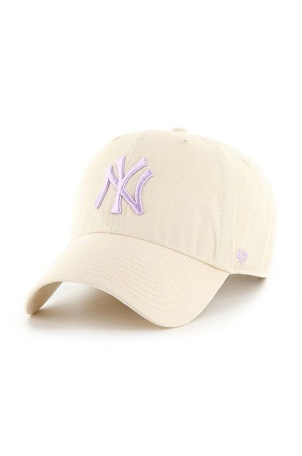 47 brand Kapa s šiltom 47 brand MLB New York Yankees bež barva, B-NLRGW17GWS-NTP