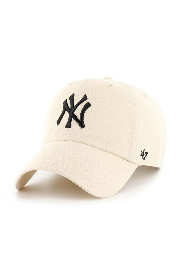 47 brand Kapa s šiltom 47 brand MLB New York Yankees bež barva, B-NLRGW17GWS-NTQ